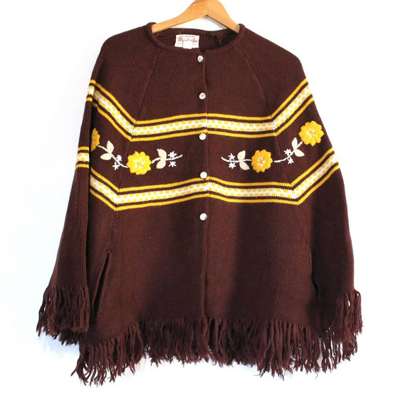 Vintage Sweater Cape Large - Picture 1 of 6
